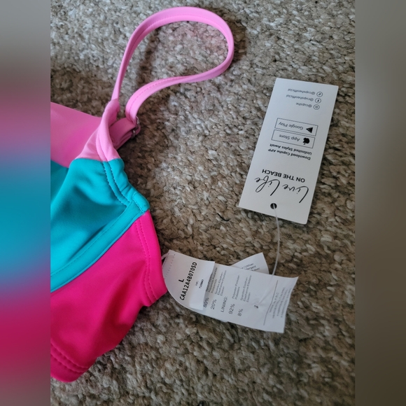 Cupshe Aqua and Pink Underwire Bikini Set Large Top / Small Bottom - Picture 8 of 12